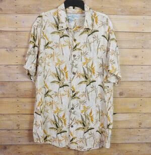 Margaritaville Men's XL Tropical Bird of Paradise Rayon Hawaiian Shirt Relaxed